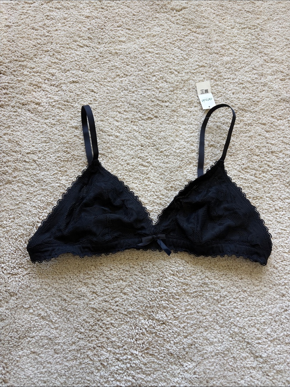 Aerie | Lace Triangle Bralette - Black